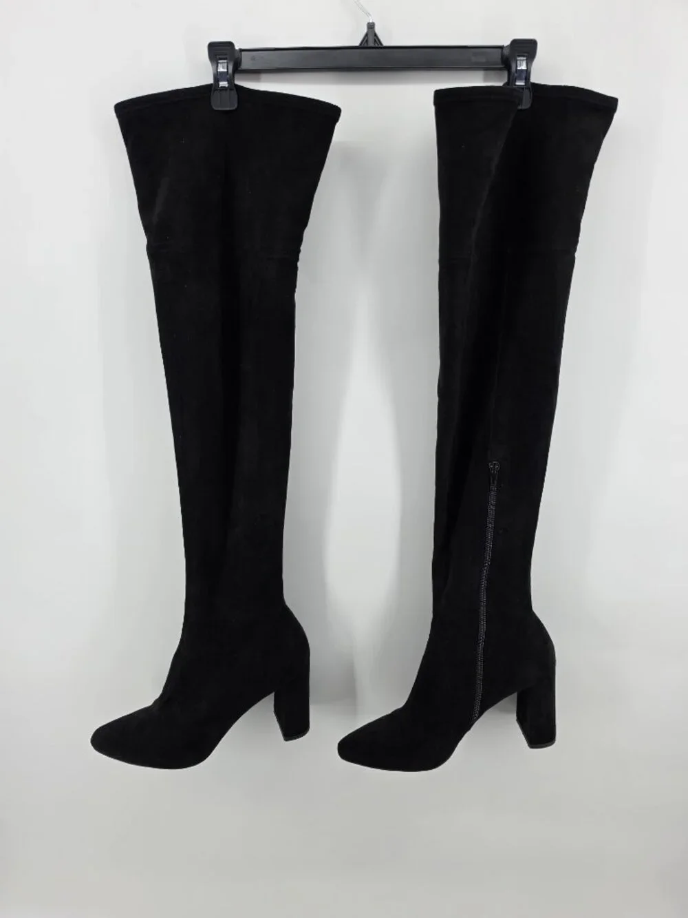 Jeffrey Campbell Parisah 2 Black Suede Over the Knee Boots Block Heel 9.5